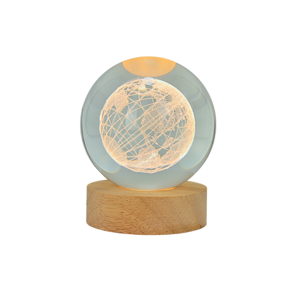 Lámpara Bola de Cristal 3D LED Mundo