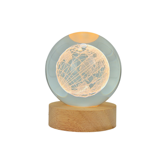 Lámpara Bola de Cristal 3D LED Mundo