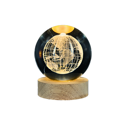 Lámpara Bola de Cristal 3D LED Mundo