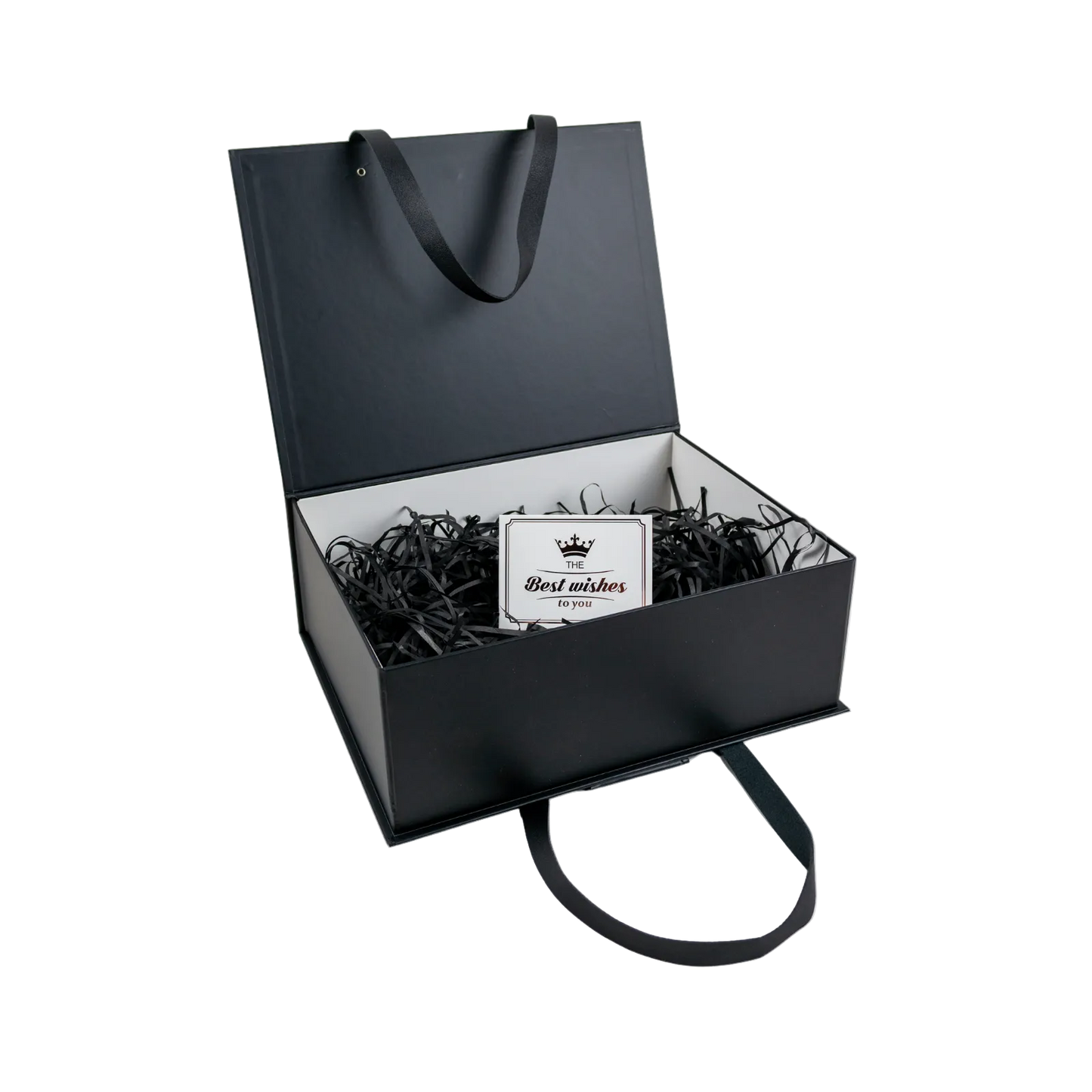 Caja Para Regalos con Asas L Negro
