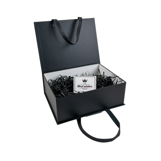 Caja Para Regalos con Asas L Negro