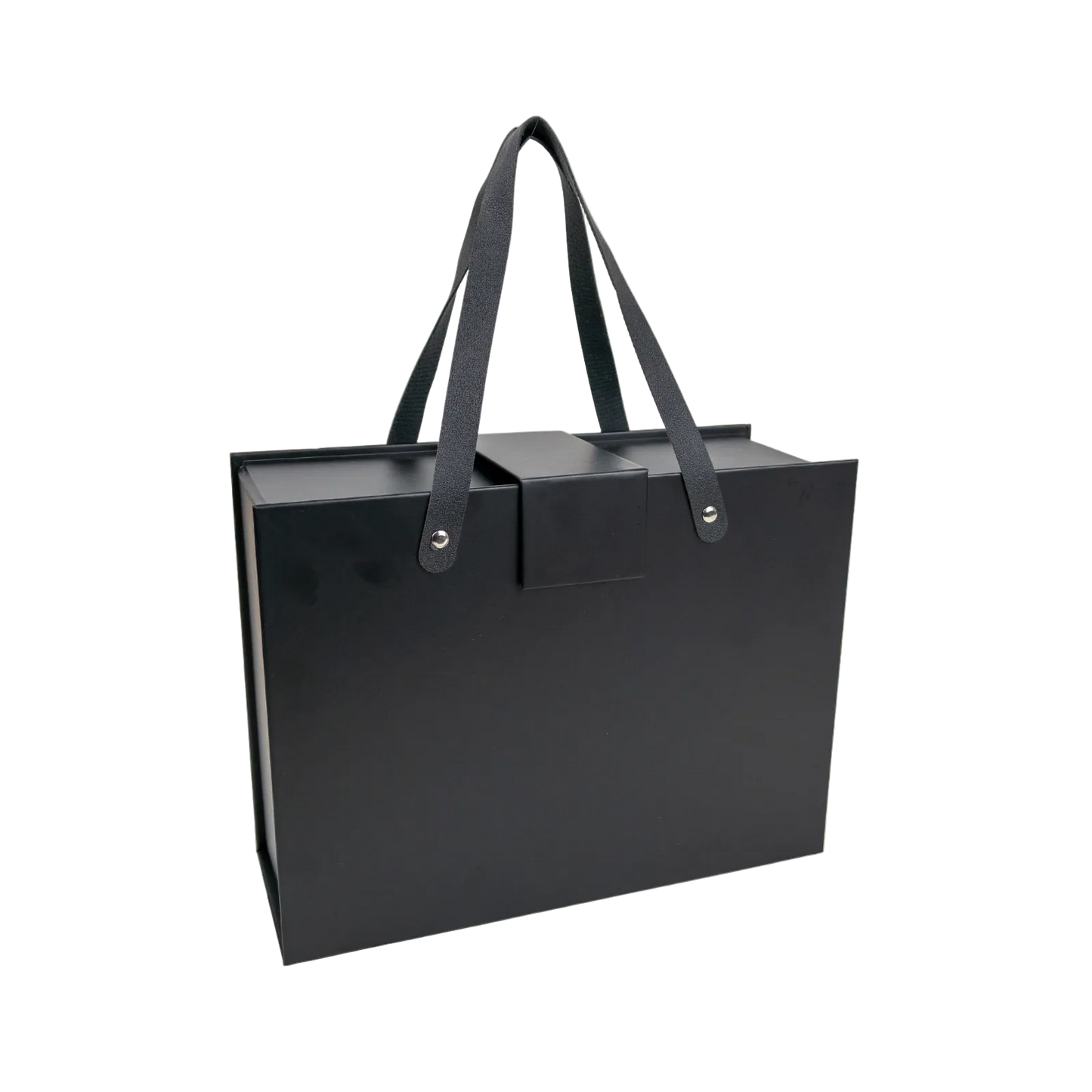 Caja Para Regalos con Asas L Negro