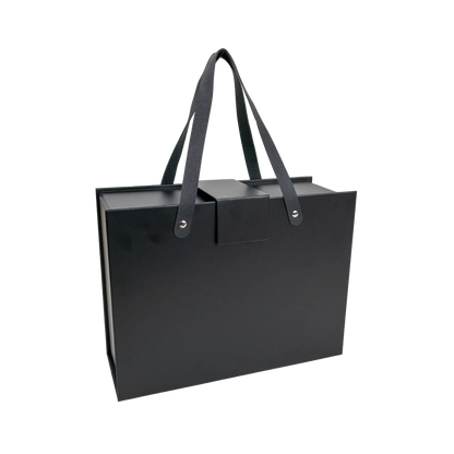 Caja Para Regalos con Asas L Negro