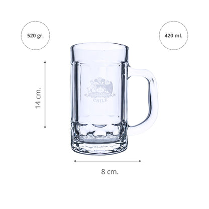 Set 2 Vasos Shop Cervecero Escudo y Patagonia Chile 425 ml