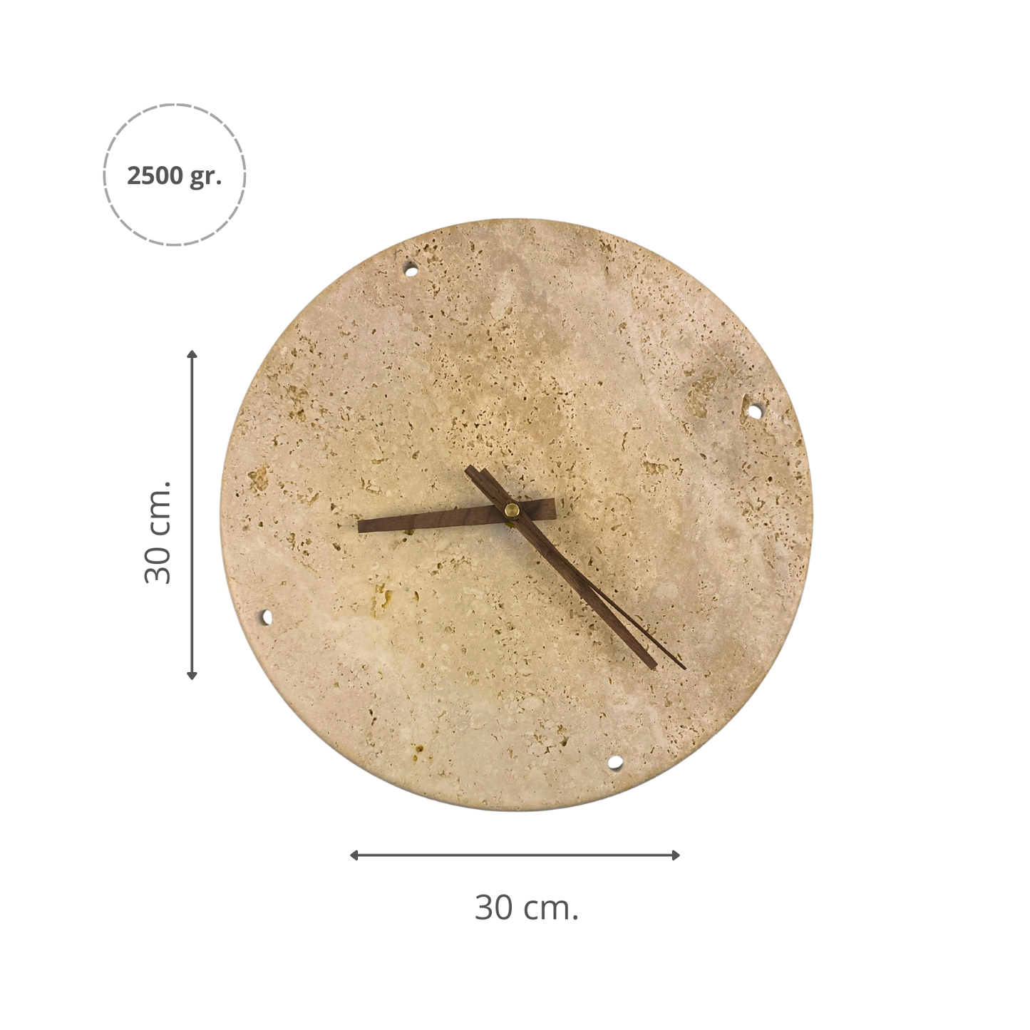 Reloj de Pared LED de Piedra Natural