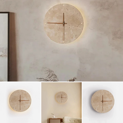 Reloj de Pared LED de Piedra Natural