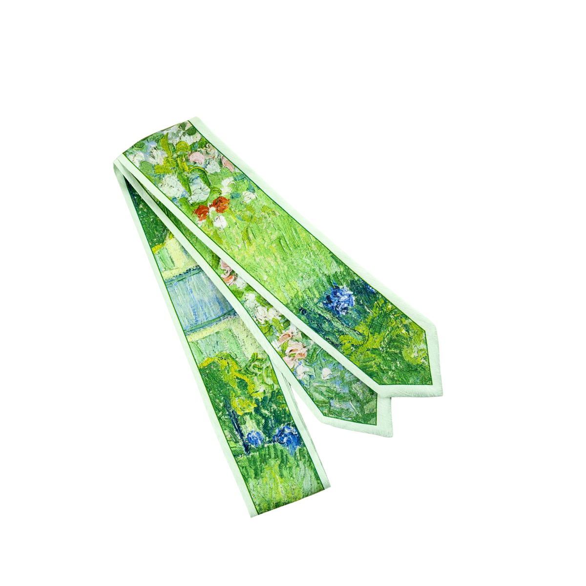 Pañuelo Twilly de Seda Para Cabello y Cuello Verde