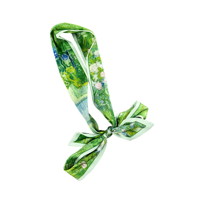 Pañuelo Twilly de Seda Para Cabello y Cuello Verde
