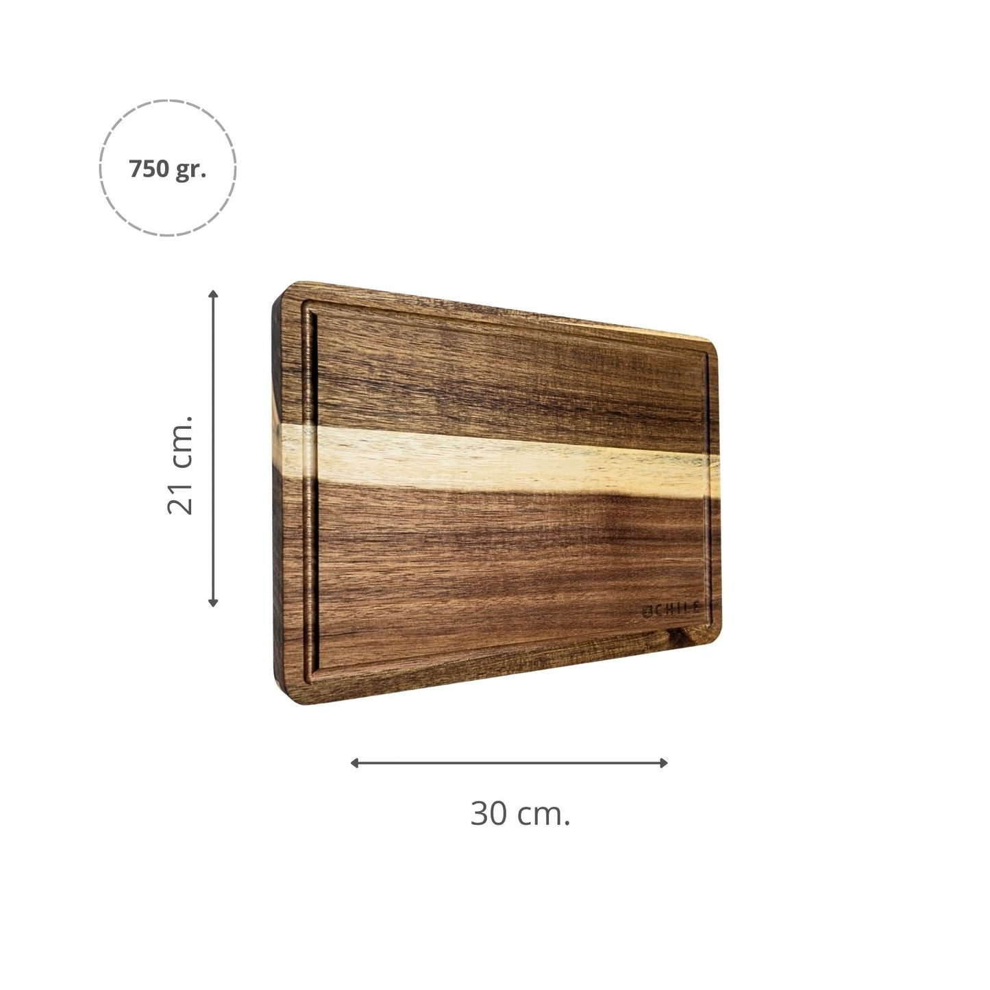 Tabla de Picoteo y Corte Madera de Acacia Chile Souvenir