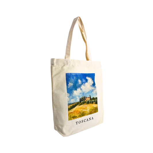 Tote Bag de Lona Con Broche Metálico Modelo Toscana