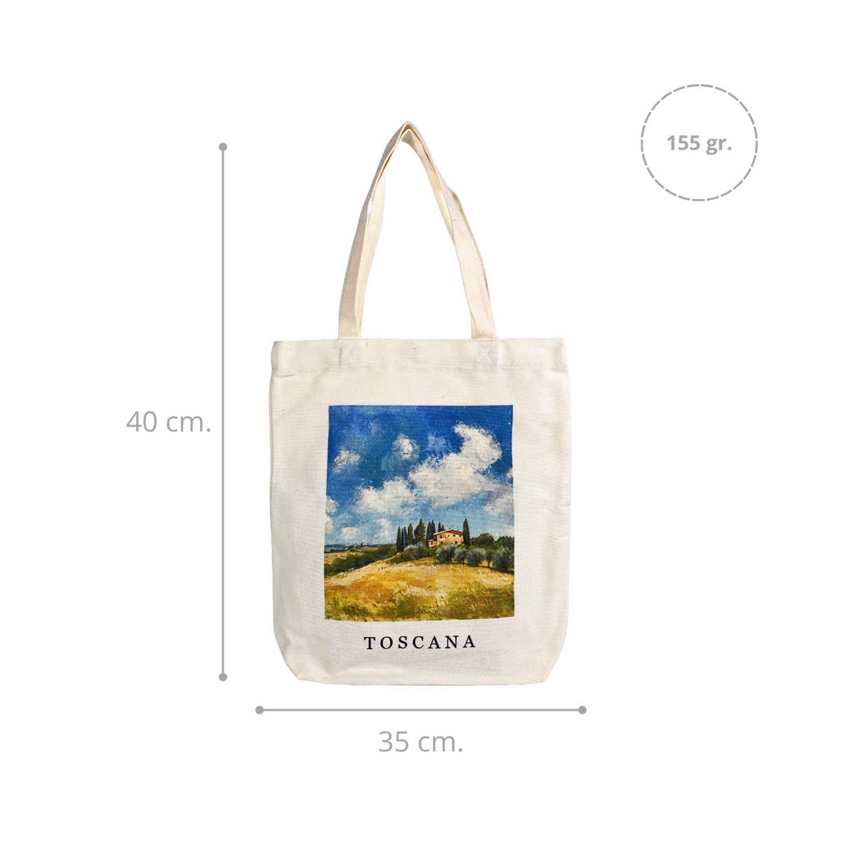 Tote Bag de Lona Con Broche Metálico Modelo Toscana