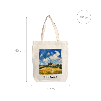 Tote Bag de Lona Con Broche Metálico Modelo Toscana