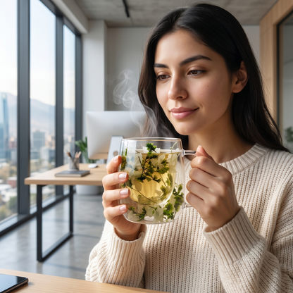 Taza de Vidrio Flores Eternas Verde 125 ml